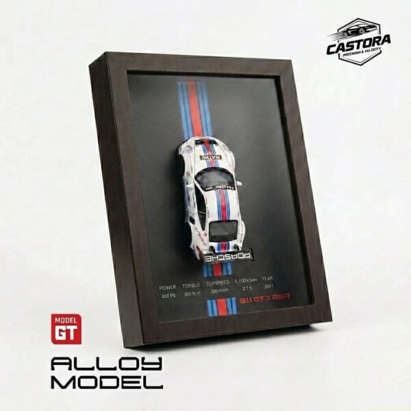 Castora 3D 1:32 Scale Model Shadow Box Frame – Edition GT3 (Racing White)