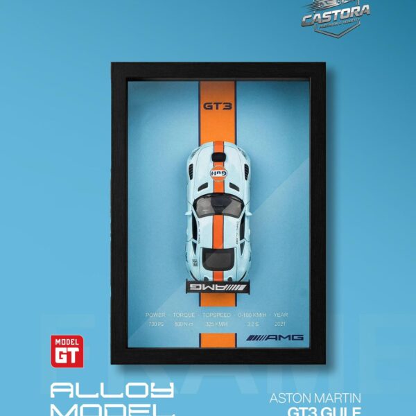 Castora 3D 1:32 Scale Model Shadow Box Frame – Edition Gulf (Heritage Blue)
