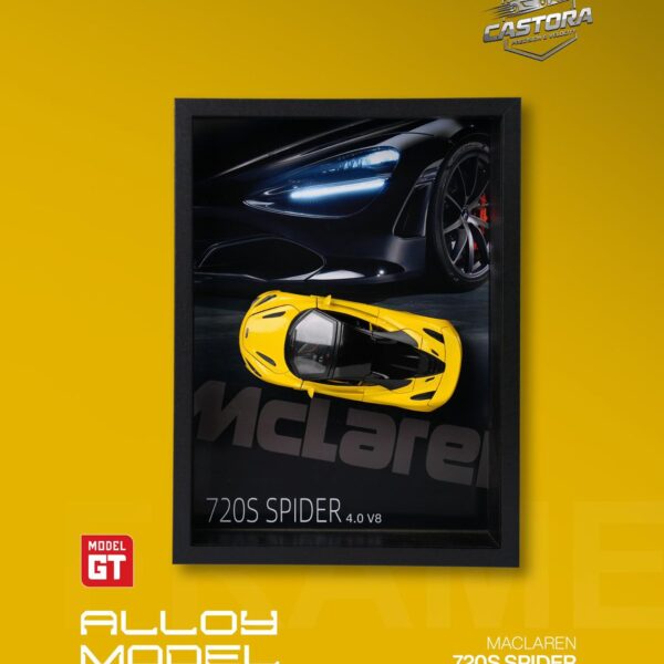 Castora 3D 1:32 Scale Model Shadow Box Frame – Edition 720S (Apex Yellow)