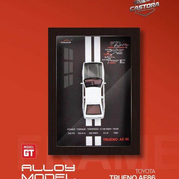 Castora 3D 1:32 Scale Model Shadow Box Frame – Edition AE86 (Panda White)