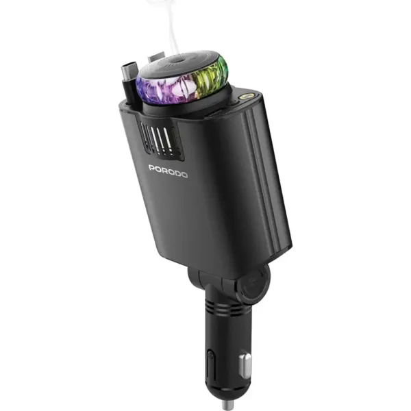 Porodo Aromaglow 120W Fast Car Charger with Aromatherapy Diffuser