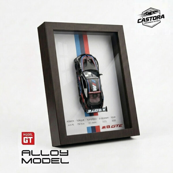 Castora 3D 1:32 Scale Model Shadow Box Frame – Edition GTE (Midnight Black)