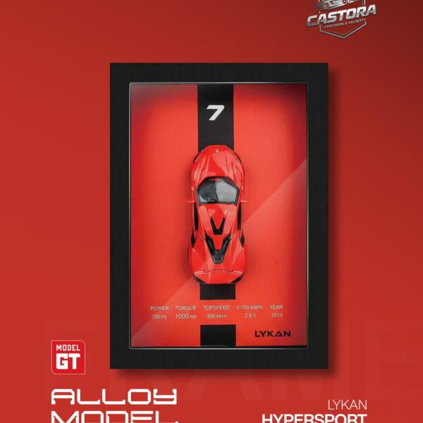 Castora 3D 1:32 Scale Model Shadow Box Frame – Edition Hyper (Crimson Red)