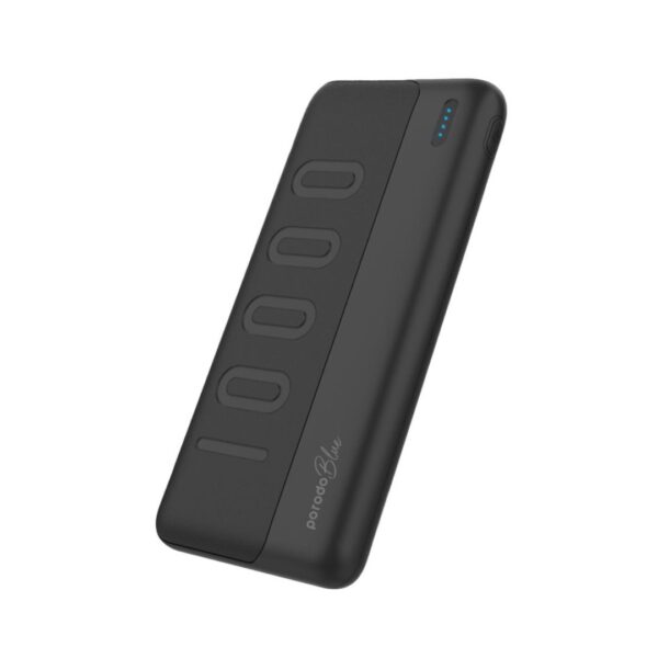 10000mAh Slim Power Bank with Dual USB-A Output, Lightweight & Compact Design, Type-C Input, LED Indicator - Black